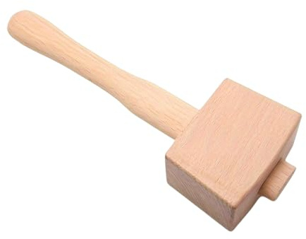 Wooden Mallet Tool, Beech Hammer, 9.84x3.34x2.36 inches, Carving Chisel, Comfortable Grip Handle, Compact Sturdy Construction, Workshop Woodcraft, for Installation Assistance