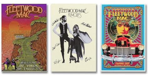Fleetwood-Poster, Mac-Musik, Rockband, Retro-Cover, Wandkunst, Leinwand, Poster, Raumdekor, ästhetischer Druck, Dekoration, 20 x 30 cm, 3 Stück, Stil 3