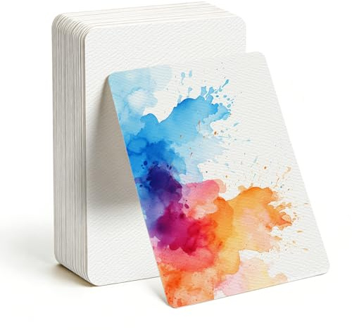 50 Blätter Aquarellpapier A6 Rechteckig 10x15cm Aquarell Karten Blanko | Rechteckiges Aquarellpapier 10x15cm, 300 g/m² stark, ideal für Watercolor, Lettering, DIY Karten und Einladungen