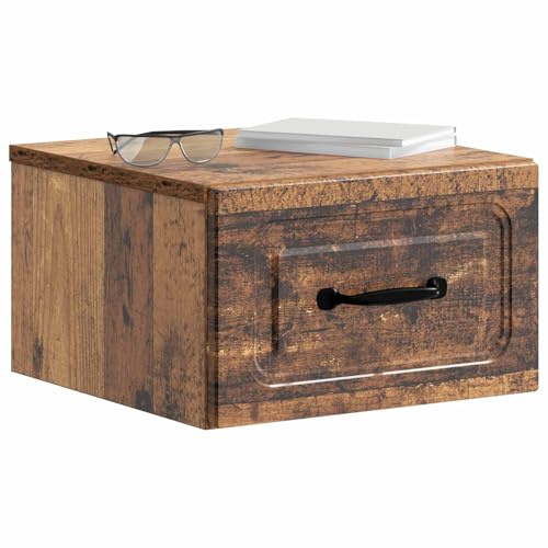 vidaXL Wandmontierter Nachttisch 2 pcs Altholz 34,5 x 33 x 20 cm, Stylischer Nachttisch, kompakter Beistelltisch, modernes Schlafzimmermöbel, Coole Aufbewahrung, minimalistisches Design