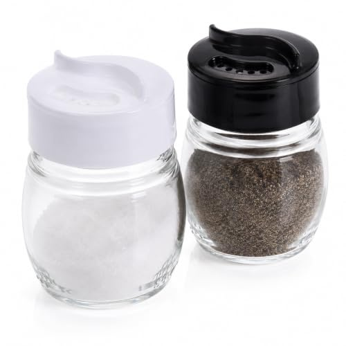 MIJOMA Glass Salt and Pepper Shakers Set of 2 with 80 ml Each Shaker
