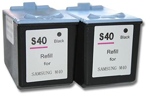 vhbw 2X Tintenpatronen kompatibel mit Samsung SF-360 | SF-335, SF-335T, SF-330, SF-331, SF-345, SF-345TP, SF-340 Drucker - Schwarz (Wiederaufgefüllt)