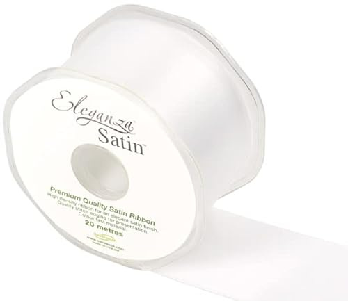 OakTree Double Faced Ribbon, White (No. 01), 50 mm x 20 m