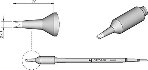 JBC Lötspitze Serie C470, Meißelform, C470034/3,5 x 1,5 mm, gebogen C470034 (Lötkartusche 470 4700 C470- Loetkartusche Loetpatrone Loetspitze Lötpatrone T470)