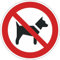 Pegatina de prohibición «P021: No se admiten perros» Ø 10 cm I DIN EN ISO 7010 I aviso atención advertencia no se admiten perros en las instalaciones I hin137