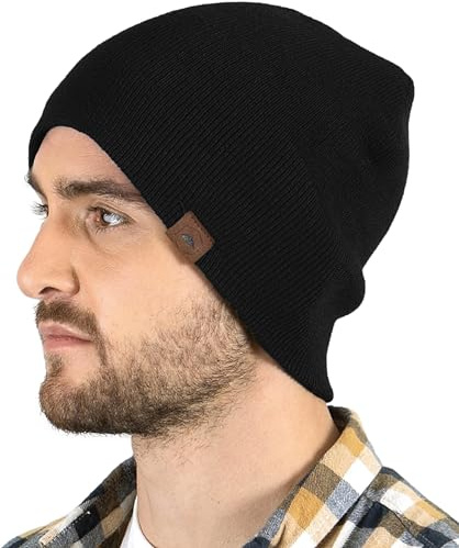 Tough Headwear Beanie-Mütze für Herren und Damen, ganzjähriger Komfort, Beanies für Serious Style, Schwarz