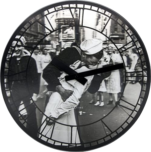 NeXtime Wanduhr KISS ME IN NEW YORK, lautlos, rund, mit 3D-Motiv, ø 39 cm