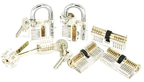 ValueHall Kit de Crochetage 7 Pièces Serrure D'entraînement Transparente Lockpicking pour Serruriers, D ébutants, Professionnels et Formation V7030-1
