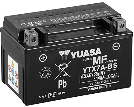 Batteria sigillata Yuasa YTX7A-BS 12 V 6 Ah 105 CCA con acido