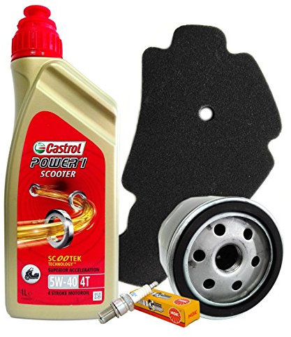 Kit tagliando Castrol 5W40 filtro olio aria candela NGK Beverly Scarabeo 400 500