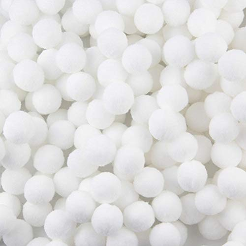 500 Stück flauschige Mini-Pompons mit hoher Dichte für Kinder, zum Basteln von Schmuck, Accessoires, Kleidung, Applikationen und Dekorationen 10 mm weiß