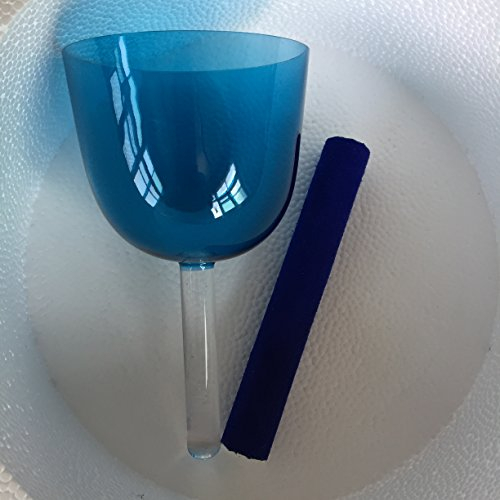1 bol chantant avec poignée en cristal indigo de 13,3 cm, chakra du troisième œil, 432 Hz, parfait pour la méditation et le yoga.