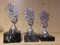 Fanshop Lünen Ski Slalom Pokal 3er Serie Turnier - Trophäe Skifahren Abfahrt - (Silber) - Figur - Pokale - mit Gravur - (pf117)