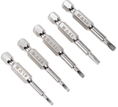 sourcing map Set(5pcs) 1/4 Inch Hex Shank (TA18, 20, 23, 27, 30) Magnetic Triangular Head Screwdriver Bit Set, 50mm Length S2 Screw Driver Kit