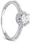 OROVI Damen Ring Weißgold 0.50 Ct Zentraler Solitär Diamant Verlobungsring 18 Karat (750) Gold und übrige Diamanten Brillanten 0.20 Ct