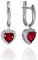 Namana Love Herz Ohrringe für Damen mit herzförmigen roten Steinen. 925 Sterling Silber Ohrhänger für Frauen mit rubinroten Steinen und weißem Zirkonia. Rote Ohrringe mit Geschenkbox.