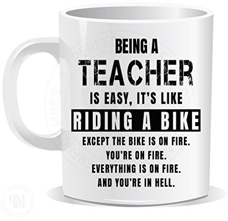 Being a Teacher Easy It is Like Riding a Bike Mug Sarcastic Humour Novelty Funny Birthday Gift Office Men Women Tea Coffee Perfect Mugs®