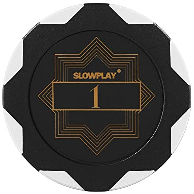 SLOWPLAY Nash Pokerchips aus Ton, 50 Clay Poker Chips Metallkern 14g| für Poker Texas Hold`em | Jetons Casino mit Erstklassiger Verarbeitung und elegantem Design (Wert 1)