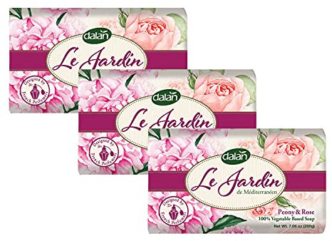 Dalan Le Jardin Savon Pur Végétal Pivoine & Rose 200g (Lot de 3)