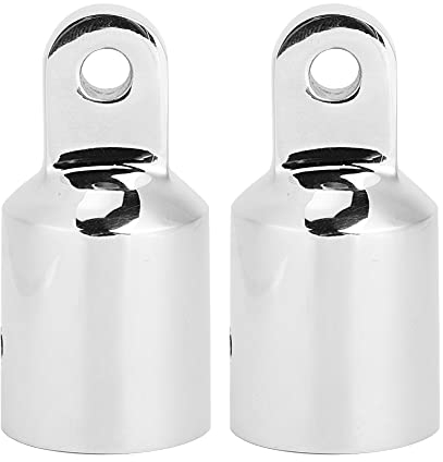 Akozon Top Eye End Slide Cap, 2Pcs 22mm/0.9in Edelstahl Top Eye End Slide Cap Bimini Top Cap Hardware Zubehör für Marineboote Bimini Top Cap Externes Eye End Boot Fittings Edelstahl Ma