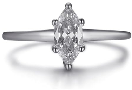 BOBIJOO Jewelry - Bague Marquise Zirconium Fine Discrète Femme Enfant Acier Inoxydable Argenté - 48 (4 US), Acier Inoxydable 316