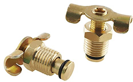 RLECS 1/4 externer Ablaufhahn 2 Stück 1/4 Messing Luftschlauch Armatur Luftkompressor Blowdown Ventil NPT männlich externer Ablaufhahn Ablaufschalter mit Griff
