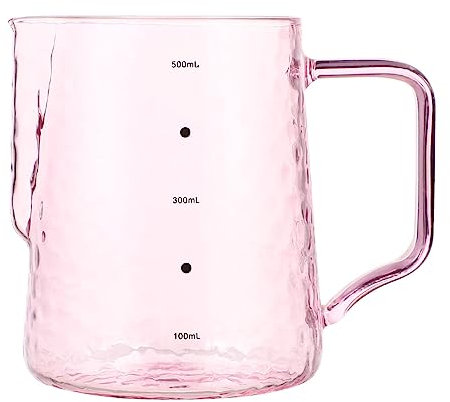 HEMOTON Cafetera De Vidrio 500ml Jarra Espumadora Leche Borosilicato Lechera De Vidrio