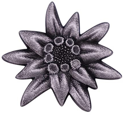 AOTEMAN Edelweiss Emaille Pin Deutsche WWII Militär Blume Metall Anstecker schwarz, Emaille, Kupfer, Metall