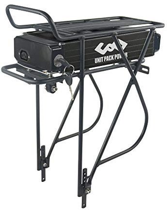 UPP Bateria Bicicleta Electrica 48V 15AH Li-Ion Batería con Estante, luz Trasera, Cargador, Bloqueo Seguro para Motor de 1000W 750W 500W