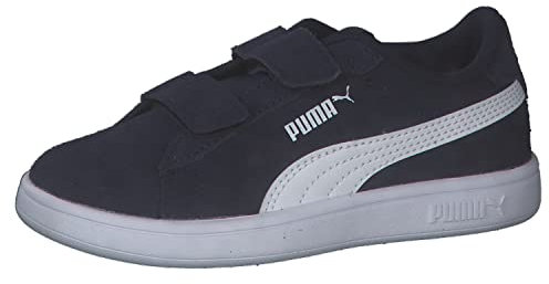 PUMA Unisex Kinder Smash 3.0 Sd V Ps Sneaker, Puma Navy Puma White, 35 EU