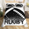Rugby Duvet Cover Single Size Boys Ball Game Bedding Set Sports Ball Black And White Comforter Cover American Football Hobby Activity Bed Set European Sport Competitive Games Room Decor