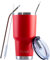 FAB | Vacuum Insulated Tumbler with Lid & Straw 850ml (30oz)| Reusable Stainless Steel Flask for Hot & Cold Drink | Iced Coffee Cup | Travel Mug | BPA Free - Red