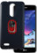 Für LG K8 2017 Ultra Dünn Handyhülle + Ringhalter Kickstand Halterung, Gel Pudding Weiche Silikon Handyhülle für LG Phoenix 4 5 Zoll (RedRing-B)