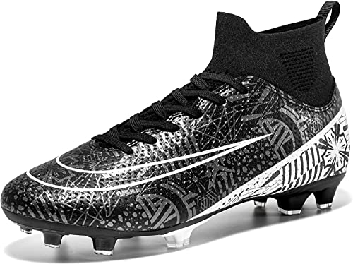 Kmrlofiy Fußballschuhe Herren Professionelle Fußballschuhe High Top Spike Cleats Fussballschuhe Outdoor Sport Athletics Herren Junge Sportschuhe Schnürsenkel Trainingsschuhe (29 RT, 43EU)