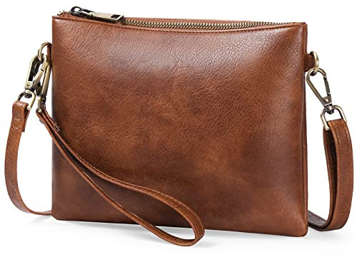 GAEKEAO Sac Bandoulière Femme, Portefeuille Femmes Cuir, Sac à Main Femme Bandoulière Sacoche Femme Bandoulière RFID Blocage, Réglable Bandoulière Amovible Rétro Pochette Téléphone Portable