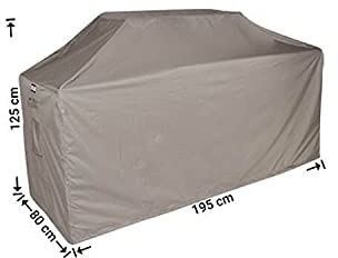 Raffles Covers BBQ Schutzhaube Grill 195 x 80 H: 125/115 cm | Atmungsaktiv | Wasserdicht | UV - beständig | Doppelt genähte, PU-versiegelte Naht | Elastischer Kordelzug |