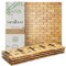 UmiBoo Bambus-Badematte (61 x 40,6 cm, mittelgroß) oder Teppich aus natürlichem Bambus mit Holzoptik, Bodenzubehör für Badezimmer, Dusche, Sauna, Spa, drinnen oder draußen, rutschfest und
