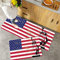 Küchenteppich Teppich Läufer Küchenläufer 2 Stück rutschfest,York City Flagge Americana, Freiheitsstatue USA-Flagge im Retro-Stil weltberühmte Ikone Ku, Waschbar für Flur Küche 40 x 100 cm+40 x 60 cm