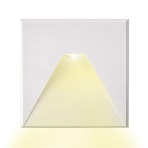 INNOVATE LED Einbaustrahler 230V Treppenbeleuchtung [ColorSwitch Weiß] Wandleuchte Innen & LED Strahler Außen I Indirekte Beleuchtung Unterputzdose Garten (Eckig - Auslass Kegel)