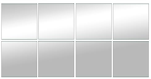 Home4You Spiegelfliesen 8 Stück - Selbstklebend - Rahmenlos - Glas - je 30x30 cm - Wandspiegel Fliesenspiegel Spiegelset