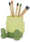 Balvi Pot à Crayons Mr Sitty Couleur Vert Design coloré et Original avec Deux Compartiments de stocka