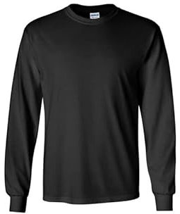 Gildan Heavy Cotton 100% Cotton Long Sleeve T-Shirt., Black, XXL