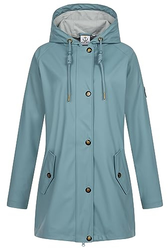 Ankerglut Damen Damen Friesennerz Regenmantel Regenjacke mit Kapuze Gefüttert Wasserdicht Wetterfest Windbreaker Übergangsjacke #Aheaven Regenjacke (1er Pack)
