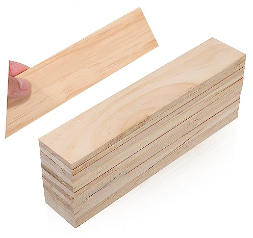 TOPPERFUN Holzblock 12Stück Unfertige Holzklötze Unbehandelte Holzplatten, 20 x 4cm Rechteckige leere Holzstücke, DIY Kunstzubehör zum Basteln und Malen