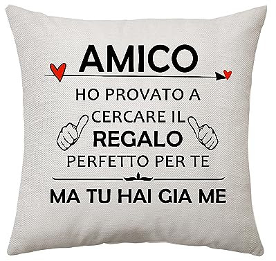 Regali Amico Cuscino per Amico Compleanno Natale Matrimonio Amicizia