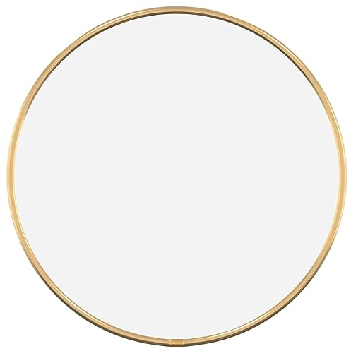 vidaXL Wandspiegel Rundspiegel Flurspiegel Spiegel Badspiegel Hängespiegel Dekospiegel Schminkspiegel Badezimmerspiegel Golden Ø 30cm Rund