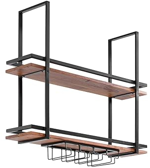 Woodkings Deckenregal ARO 100cm I Barregal Decke I Wandregal I hängend I Dekoration I Weinregal I Lagerregal I Küche I Barmöbel