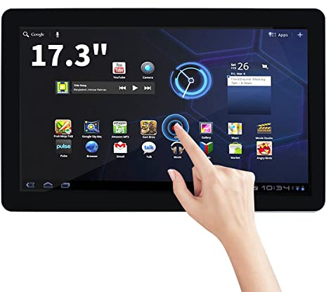 TouchWo 17.3 pollici Android Touchscreen Industrial Panel PC, FHD 1080P, WiFi e altoparlanti integrati, RK3568 2GB e 16GB, Smart Board per aula, riunione