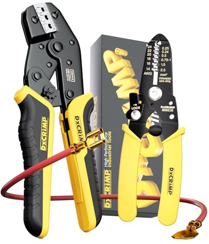 DxCRIMP Crimpadora Terminales Eléctricos, Terminales electricos 0,25-2.5mm² Crimpadora Para Terminales de Cable, Crimpadora de Terminales Eléctricos,Steckverbinder Crimp Tool