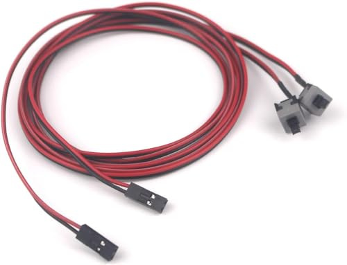 Switian 2 Pcs Computer PC Reset SW Taster Power EIN Aus Taste Knopf Schalter Kabel 100cm